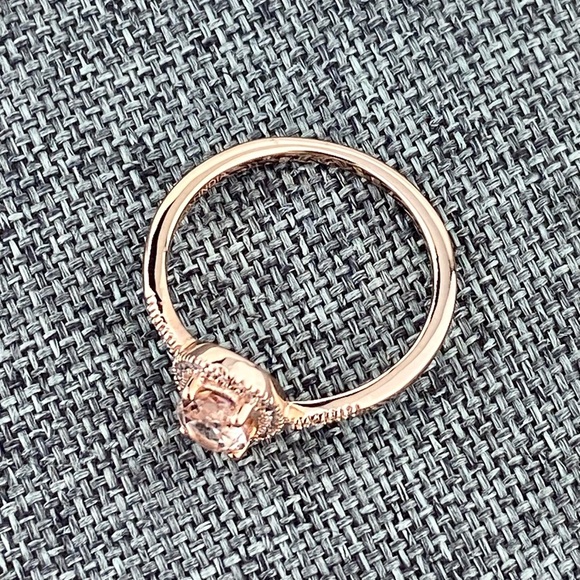 LOVELY 0.75 Ct Morganite Diamond 14kt Rose Gold Pink Champagne Engagement Ring 8 - Picture 6 of 7